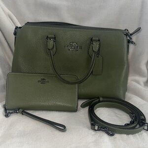Coach Georgia Large Satchel leather bag Military Green